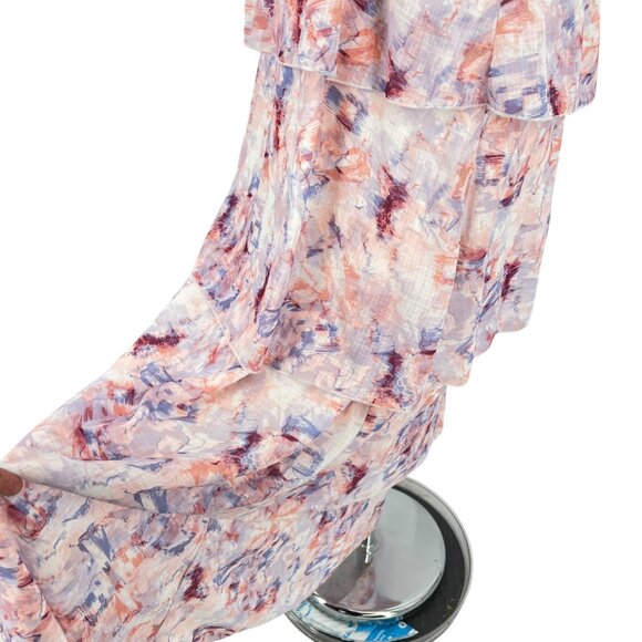 Fanco Cutout Tiered Sleeveless Maxi Dress Multicolor Pink Purple Size Medium NWT - Picture 7 of 12